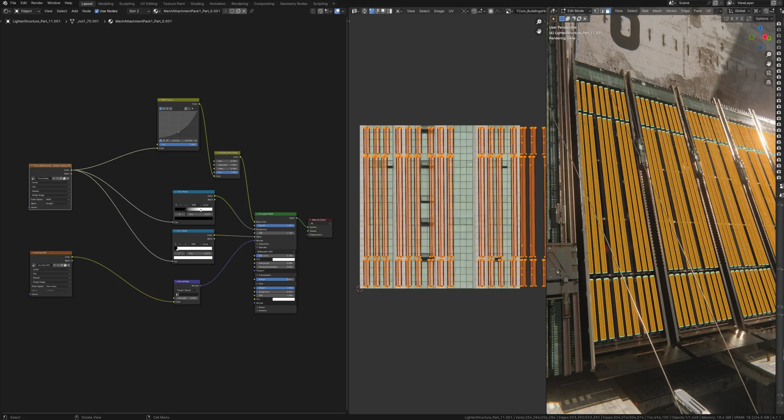 使用 Blender 设计粗野主义航站楼|3D 环境概念艺术全流程-次世代模型库 Blender 中最复杂的材质节点:仅含基础贴图与参数调整