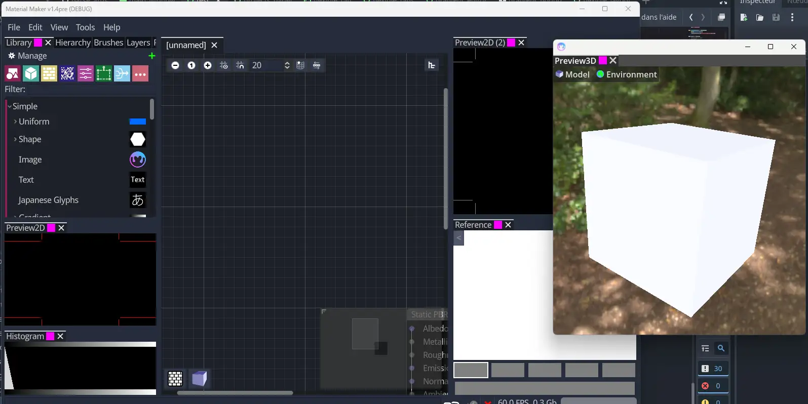 Material Maker 1.4 自由拖拽UI面板 UI布局图:Material Maker 1.4 可自由拖拽的灵活UI面板布局