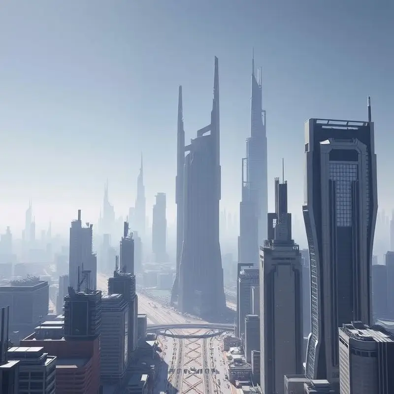 由虚幻引擎5实现的高度细节的未来城市景观