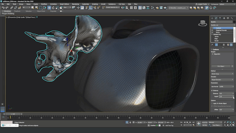 3ds Max 2026.3 发布:支持 AI 风格化渲染、USD Asset Resolver 与动画材质切换-次世代模型库 3ds Max 2026.3 中使用 Conform 修改器包裹网格