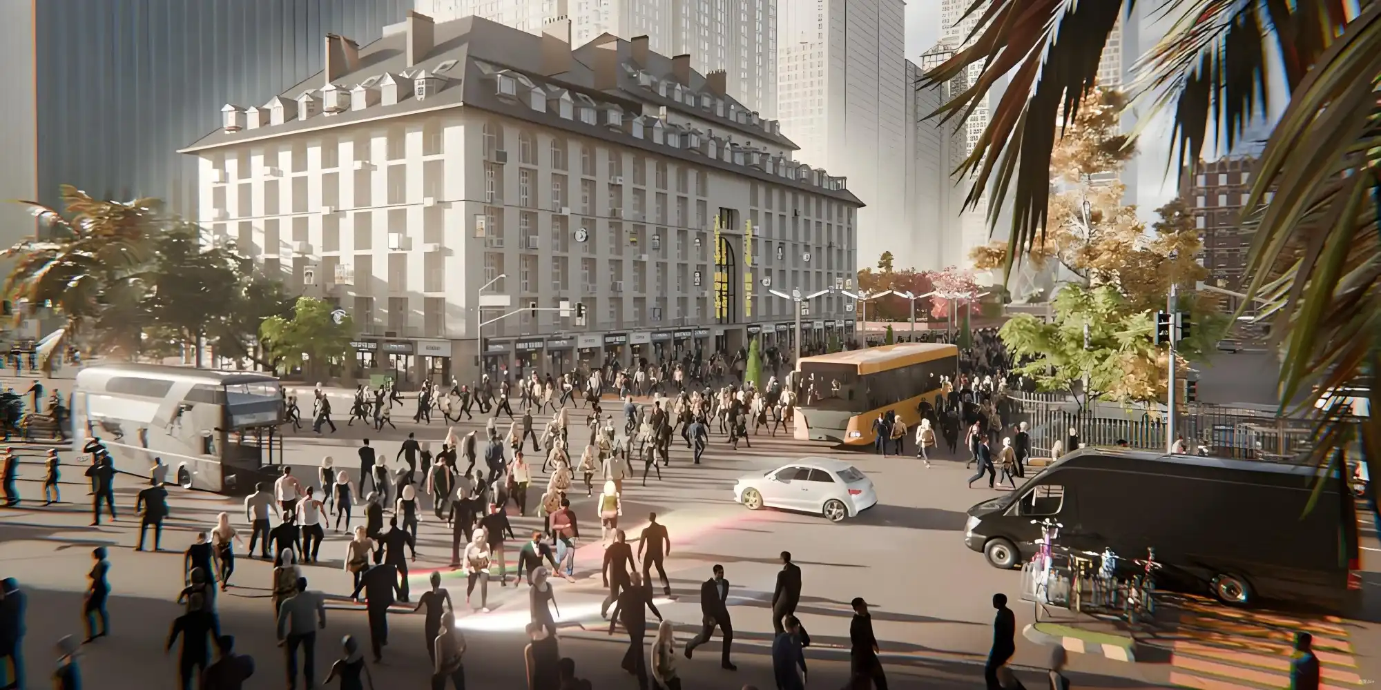 iCrowds 在 Blender 中生成城市街道人群 