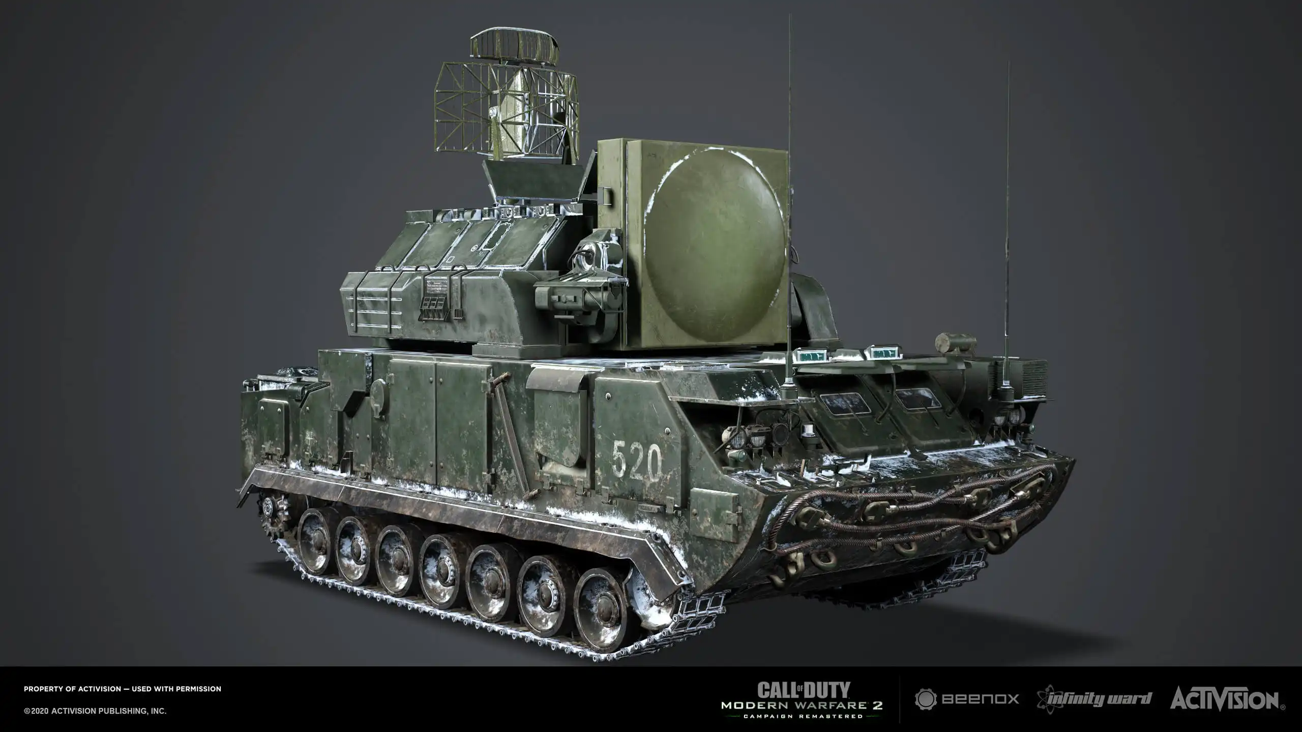 硬表面建模大师 Oleksandr Linovichenko 专访:AAA武器与载具创作秘籍-次世代模型库 装甲车硬表面建模渲染图