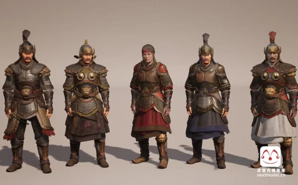 写实中国/蒙古/武士风格角色甲胄