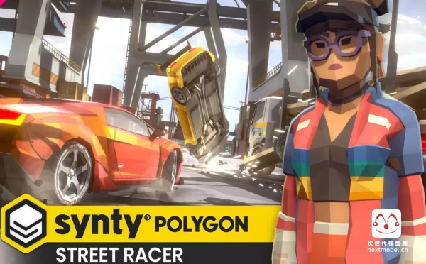 POLYGON系列低多边形街头赛车文化游戏素材