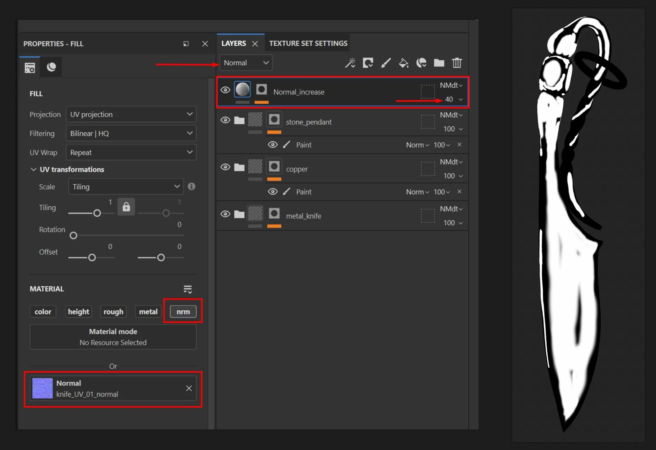 法线修复 Substance Painter 中修复法线贴图的图层结构