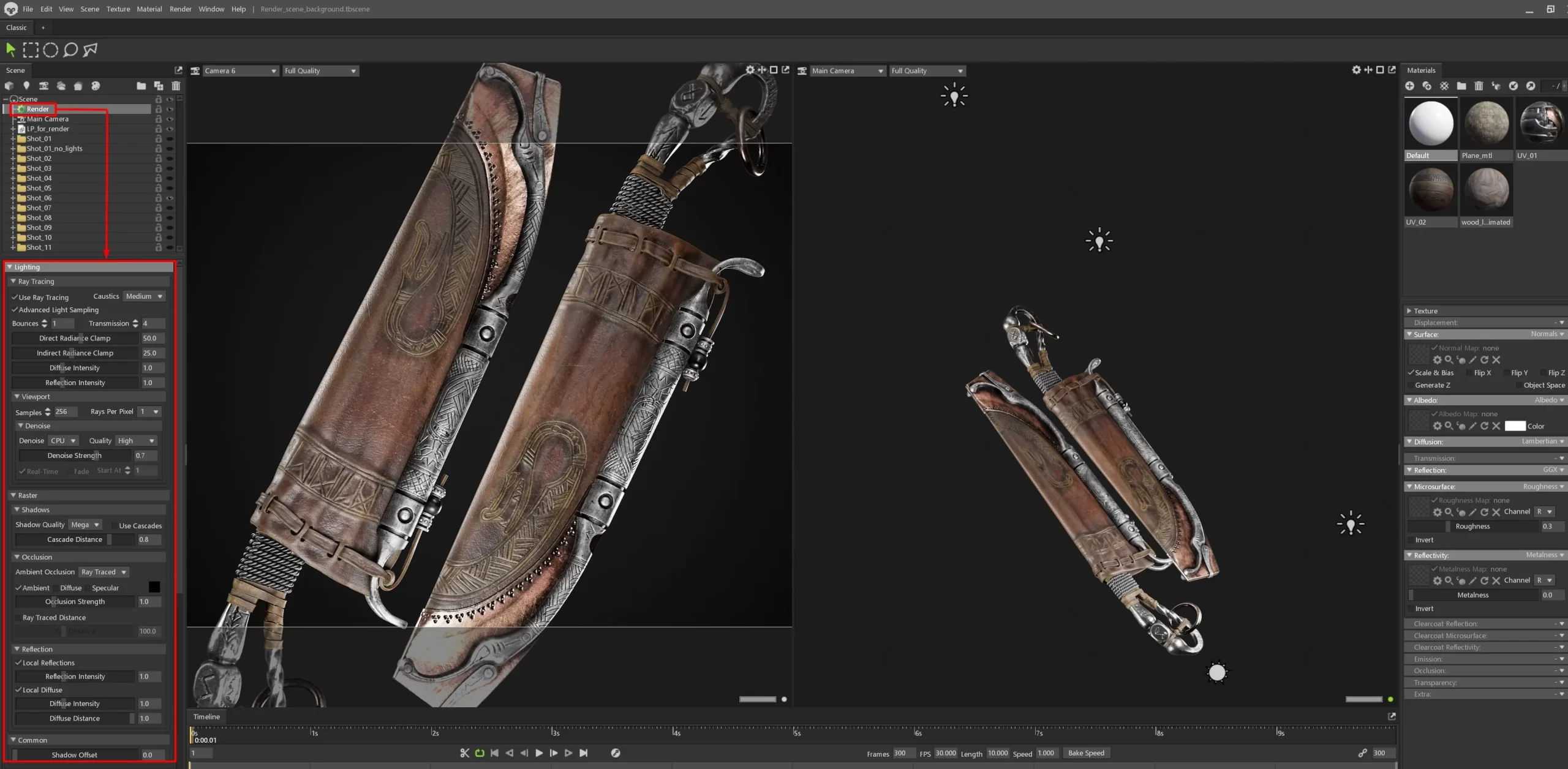 渲染背景设置 Marmoset Toolbag 渲染场景,HDR 环境光设置