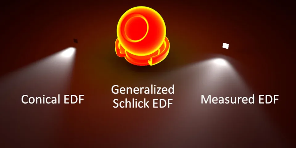 EDF 节点示例 OctaneRender 2027.1 新增的 MaterialX EDF 发光分布节点渲染示例