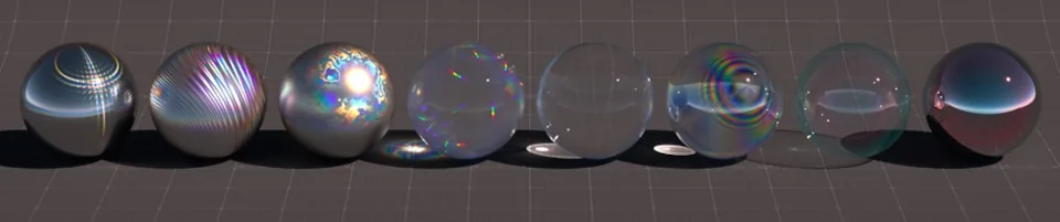 物理光学材质 OctaneRender 2027.1 Alpha 2 新增物理光学材质,渲染衍射与薄膜干涉等波动光学效果