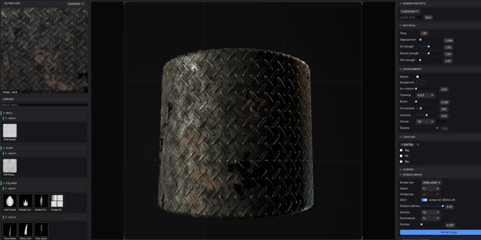 Material Creator 软件预览 Material Creator 材质制作软件界面预览,展示节点式材质创建工作流