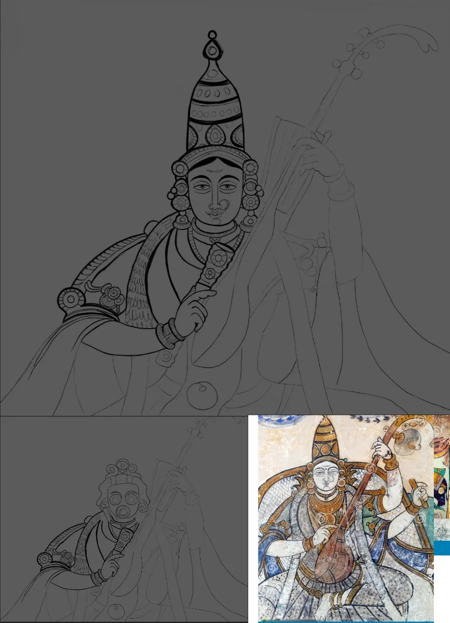 壁画细节与审查 后期调整或审查的壁画细节