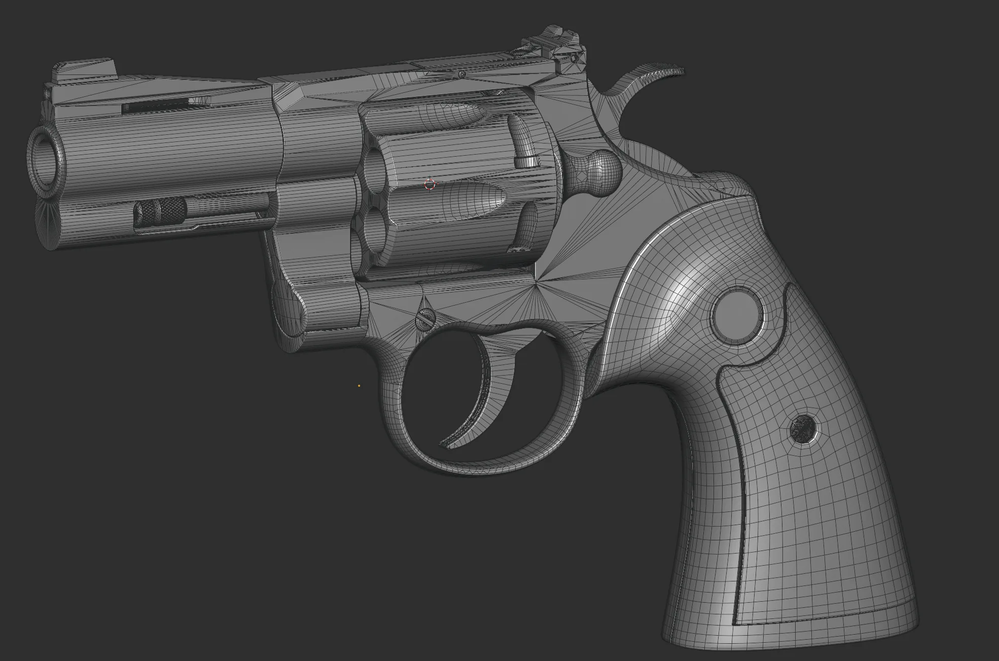 Colt Python 左轮手枪 UV 与低模优化