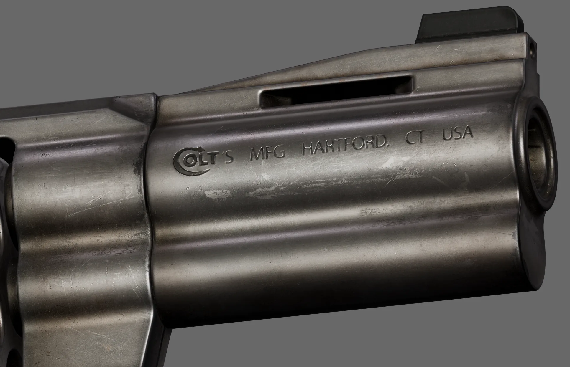 Colt Python 左轮手枪 PBR 贴图对比