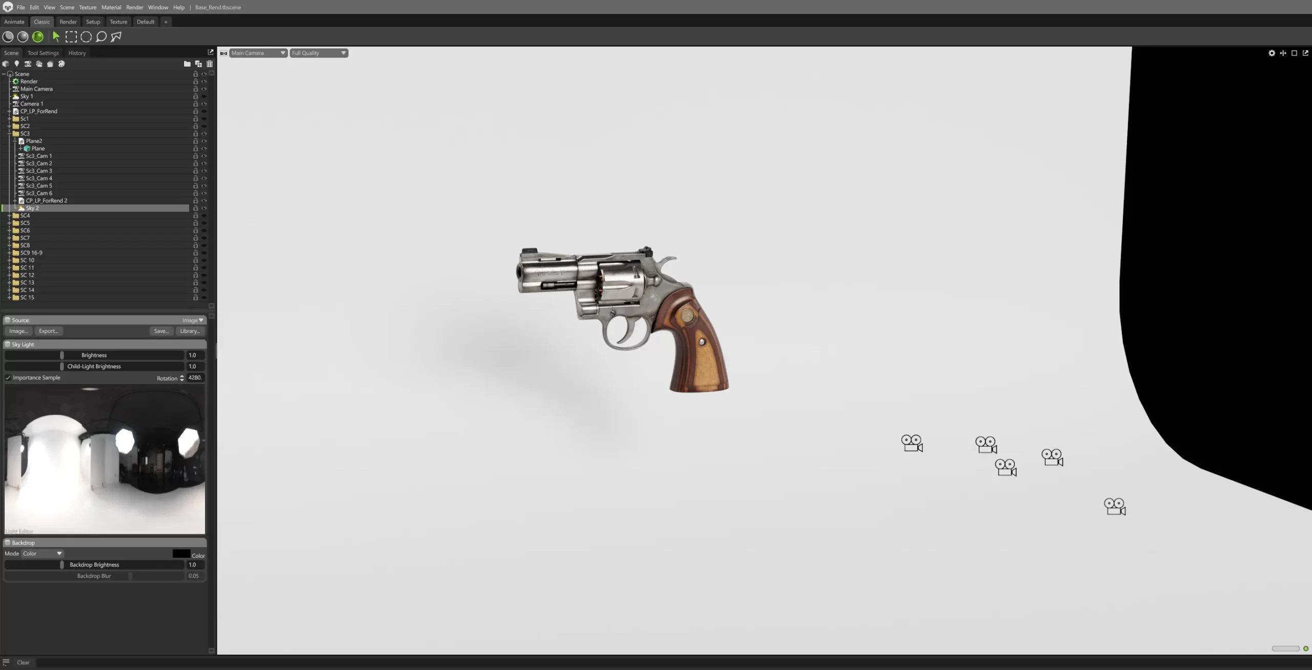 Colt Python 左轮手枪白底渲染