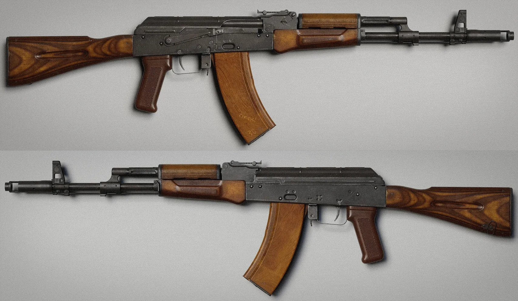 AK-74 最终棚拍渲染 AK-74 双视角棚拍最终渲染