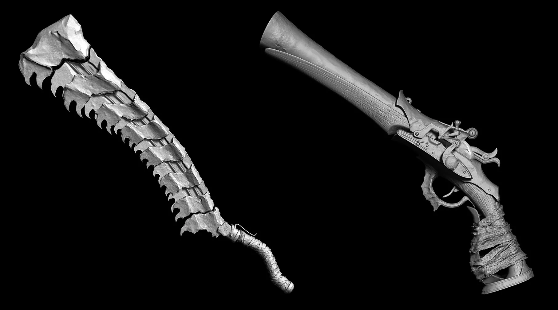 武器 Beast Cutter 武器 Beast Cutter 锯齿大刀,弯刀造型配精灵把手