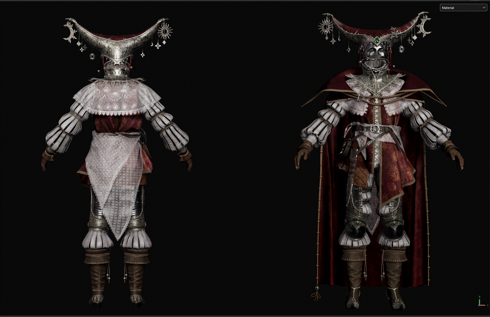 服装材质贴图完成效果 Substance Painter 中服装材质贴图完成效果
