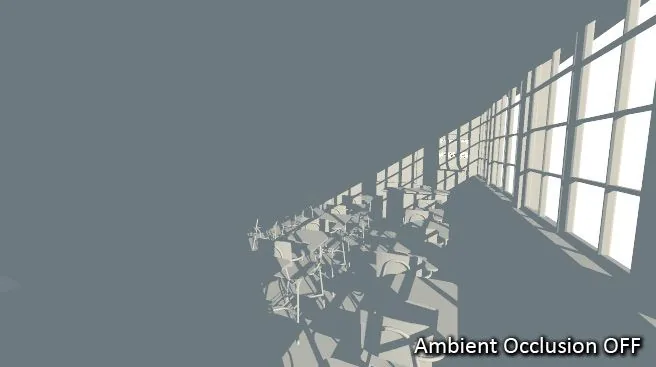 关闭 AO 的画面 未开启环境光遮蔽(AO 关闭)的游戏场景画面