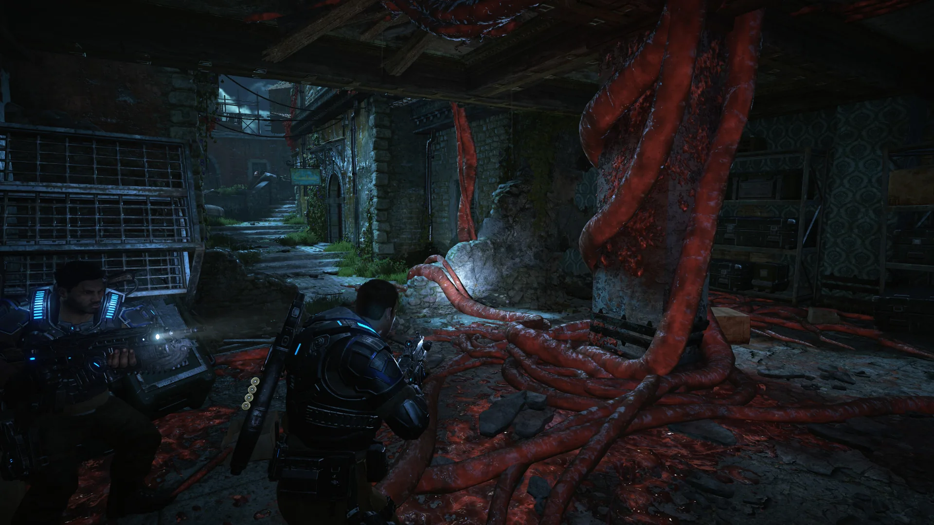 战争机器4 AO 低画质 《Gears of War 4》环境光遮蔽低画质(Low)画面(After)