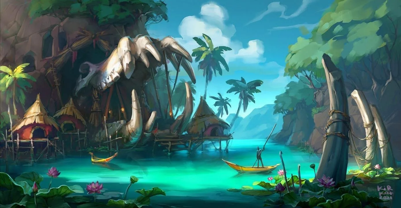 场景早期引擎截图 虚幻引擎中 Unknown Island 场景的早期版本截图
