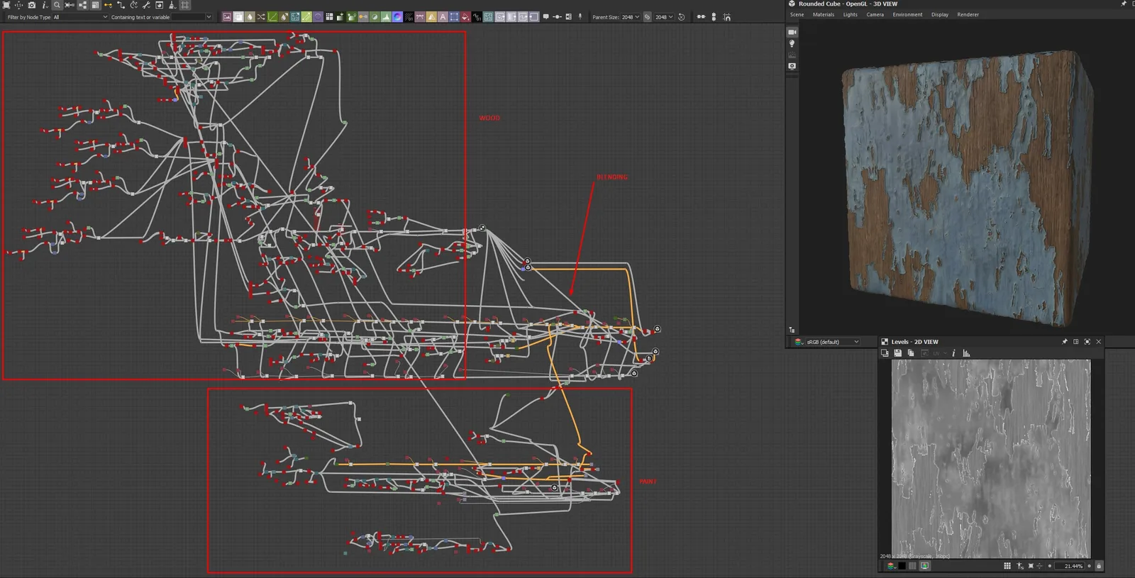 Substance 3D Designer 中做旧侵蚀灰泥材质的节点网络