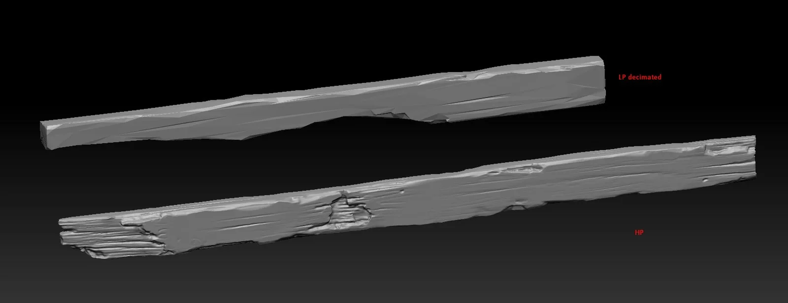 在 ZBrush 中雕刻的可平铺 trim sheet 高模