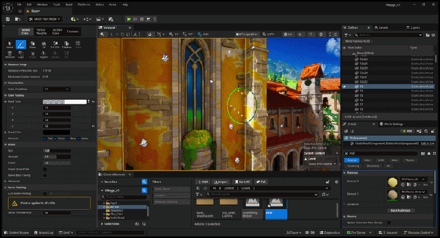 Unreal Engine 中雨天村庄场景的雾效与氛围演示