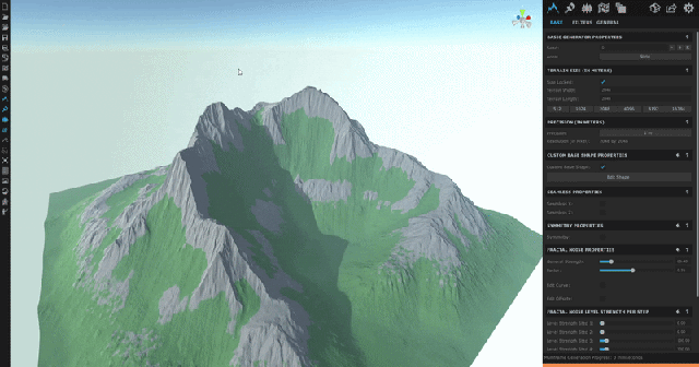 Unreal Engine 中由 World Creator 高度图生成的远山地形