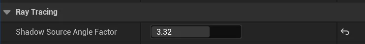 光线追踪阴影 Ray Tracing 设置,Shadow Source Angle Factor 调整