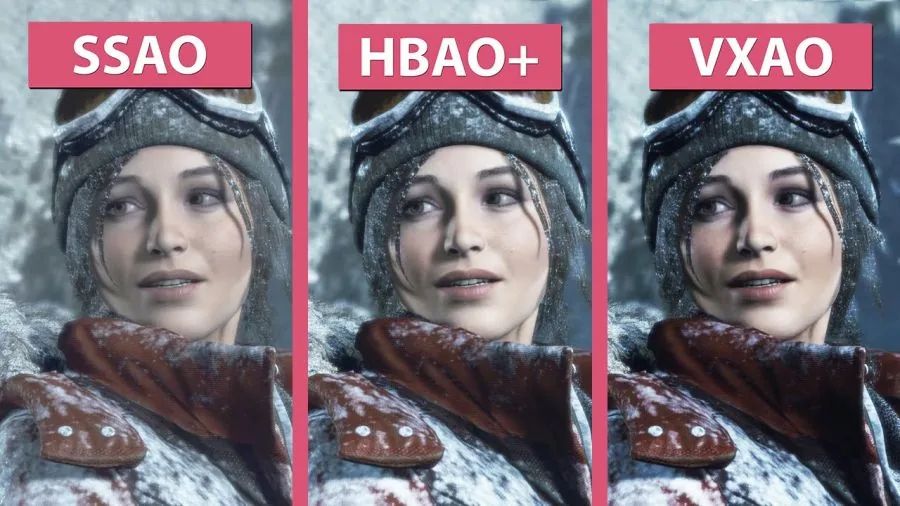 HBAO+ vs VXAO HBAO+ 与 VXAO(体素加速环境光遮蔽)效果对比图